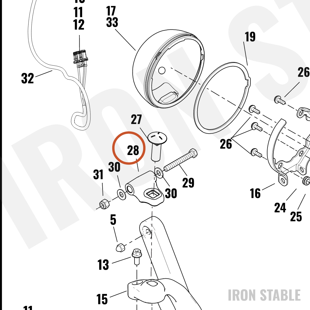 Harley-Davidson Hdlt Sub-Component, 5-75in Bkt Mtn, 