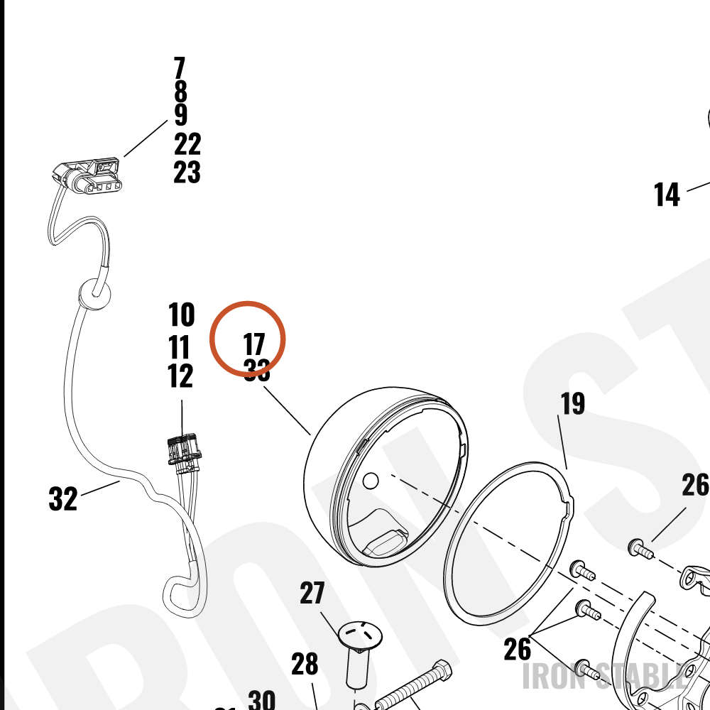 Harley-Davidson Hdlt Sub-Component, 5-3/4in Bucket