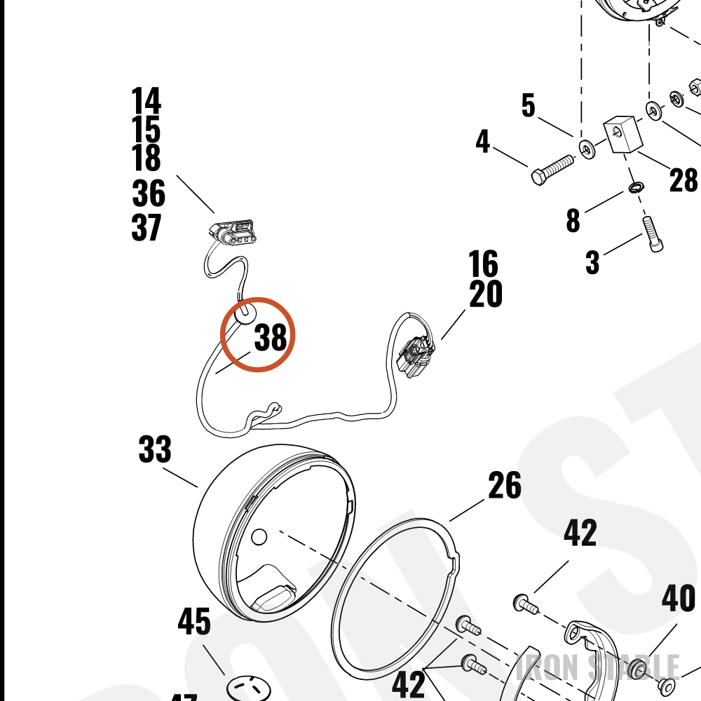Harley-Davidson Hdlt Sub-Component, Wire Harness