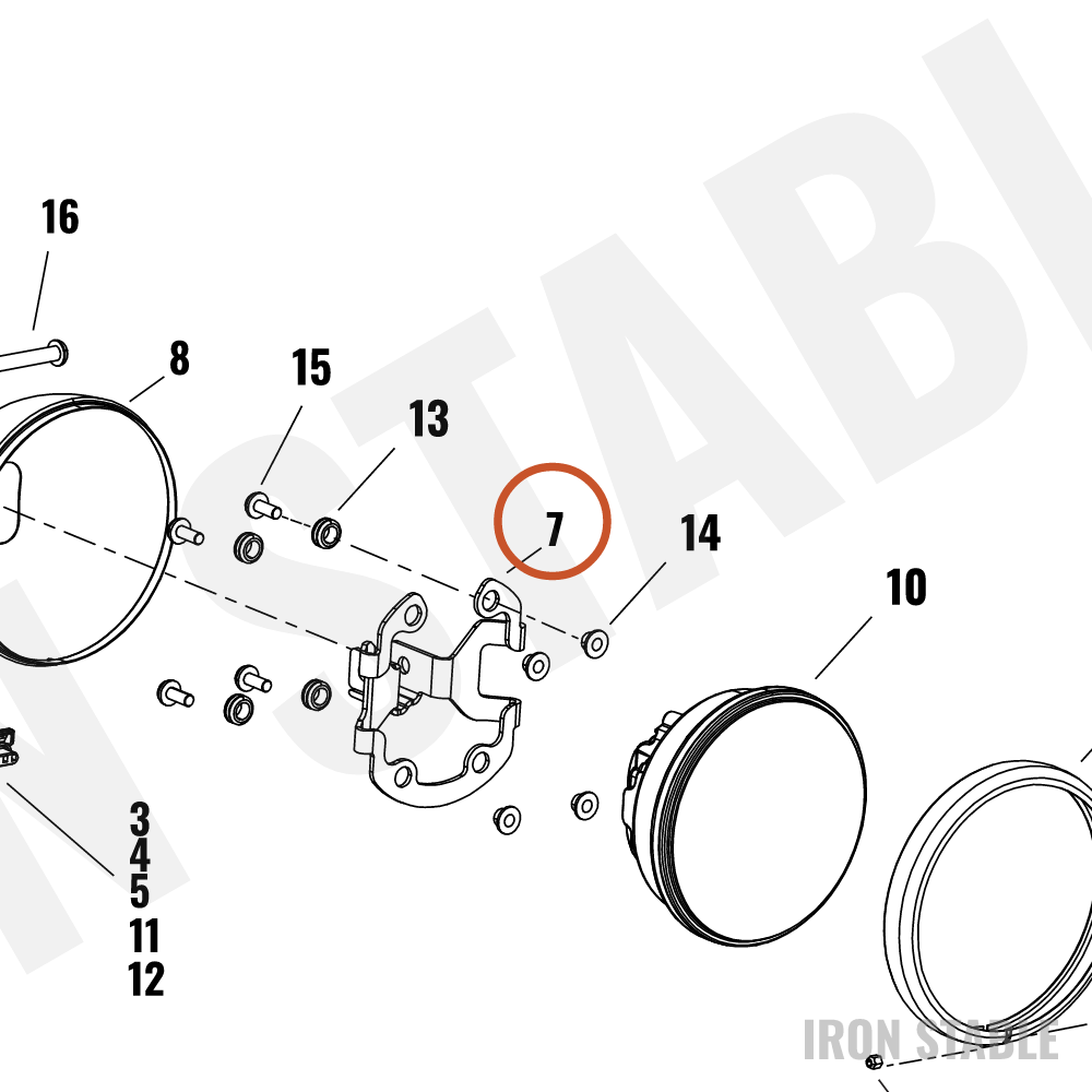 Harley-Davidson Hdlt Sub-Component, Bracket, 5-3/4in Hd