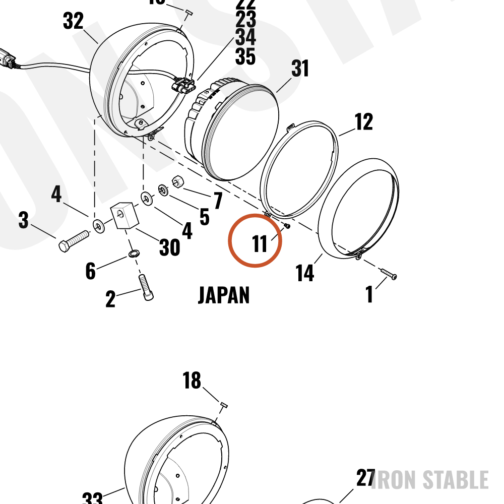 Harley-Davidson Screw, Hdlamp Ret Ring