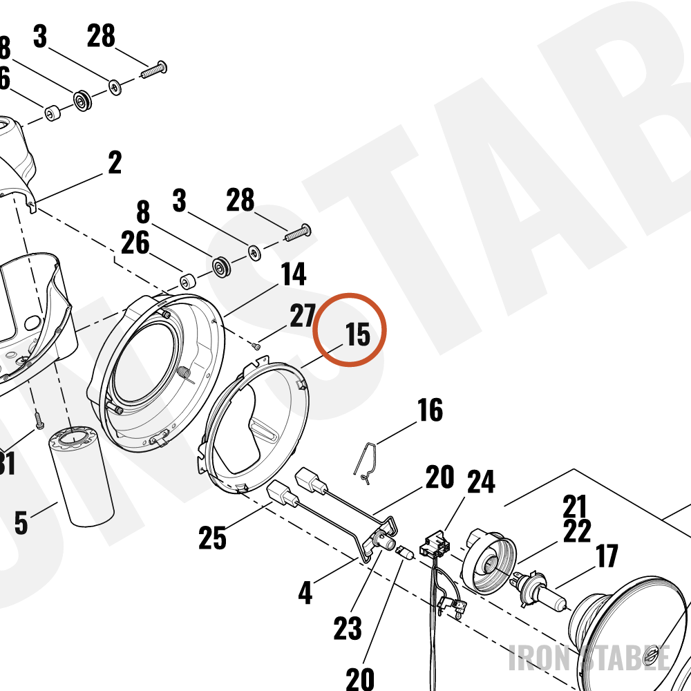 Harley-Davidson Mounting Ring, Hdlamp(Po)