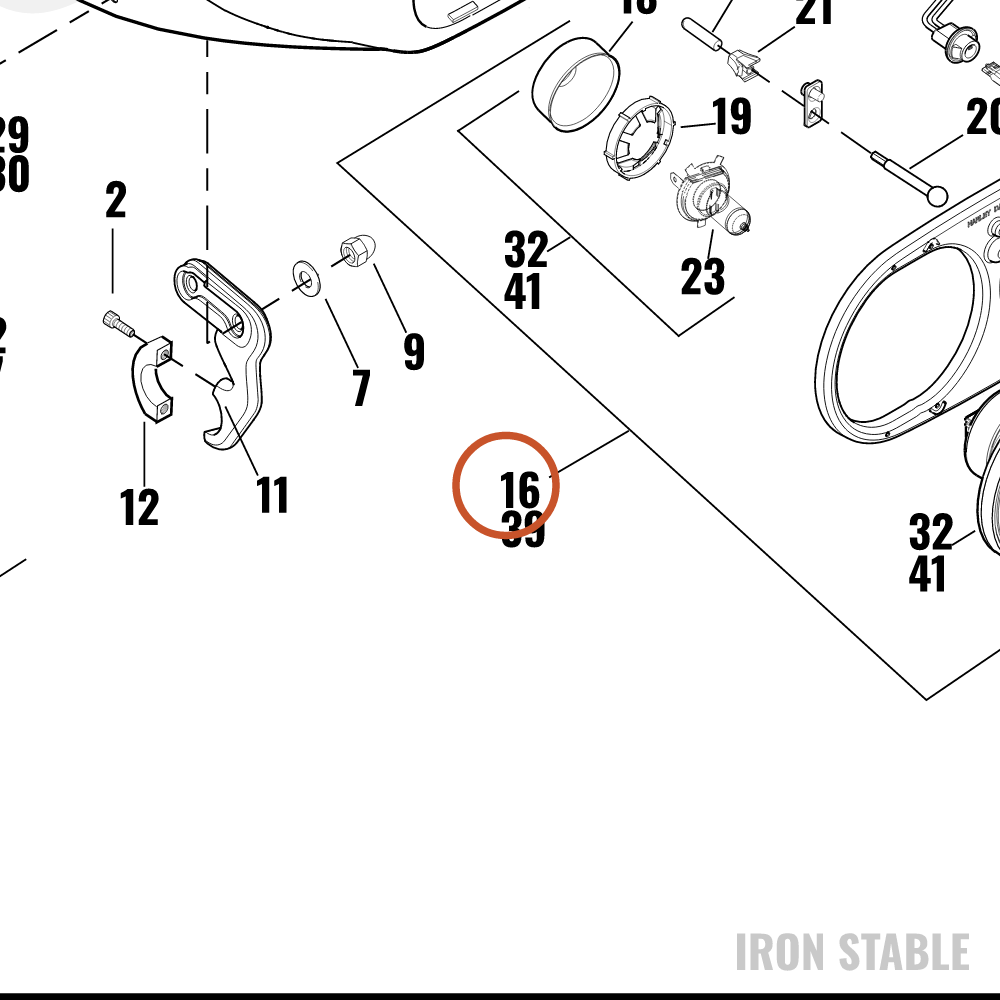 Harley-Davidson Headlamp Assembly, Dual/Dom