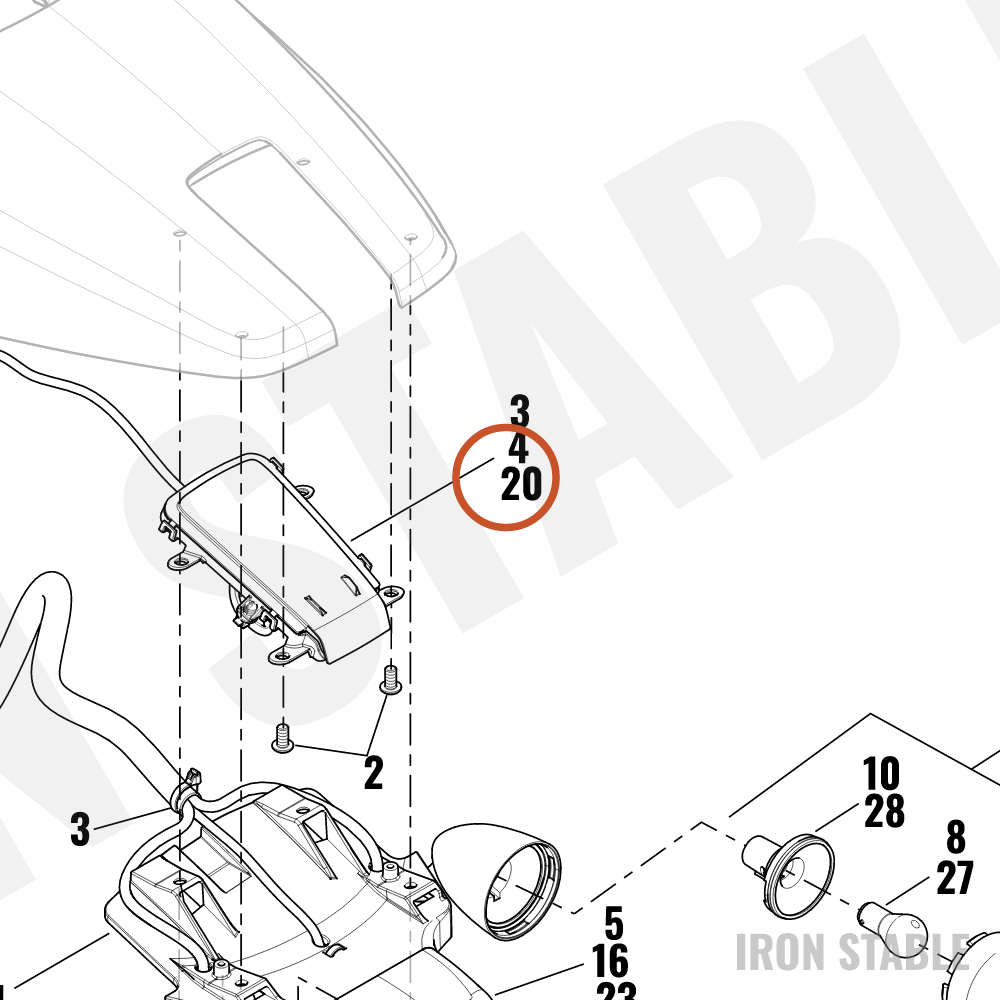 Harley-Davidson Taillight Assembly, Dom/Hdi