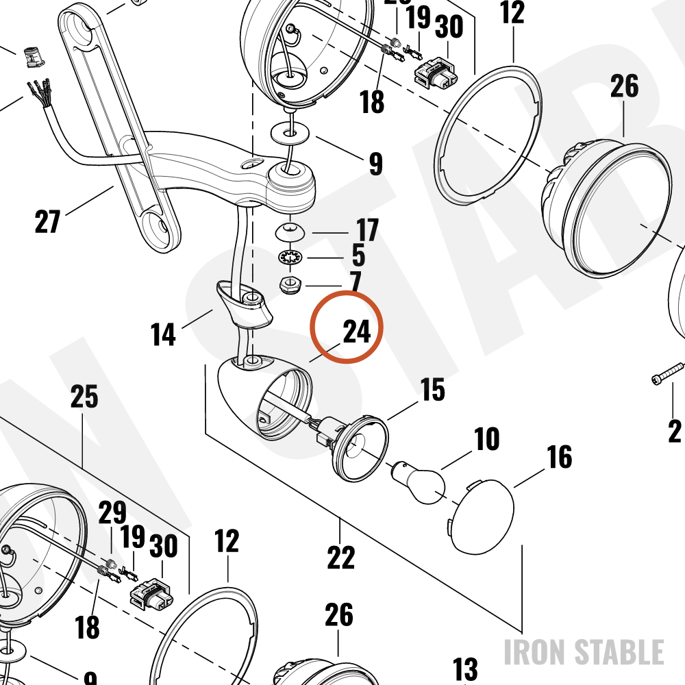 Harley-Davidson Housing, Tl, T-Signal, W/Hole, Chr
