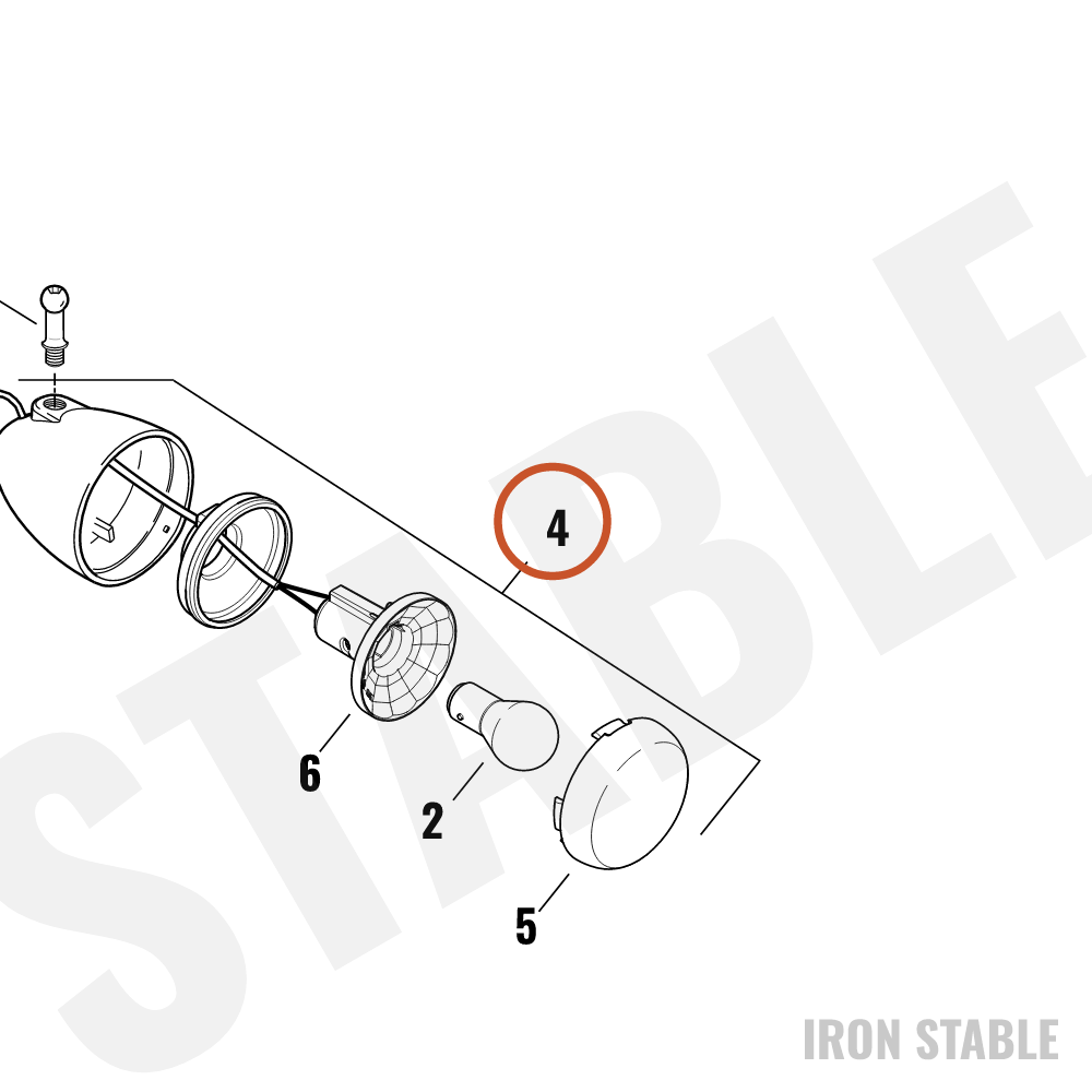 Harley-Davidson Turnsignal Assembly, Gloss Blk, Dom