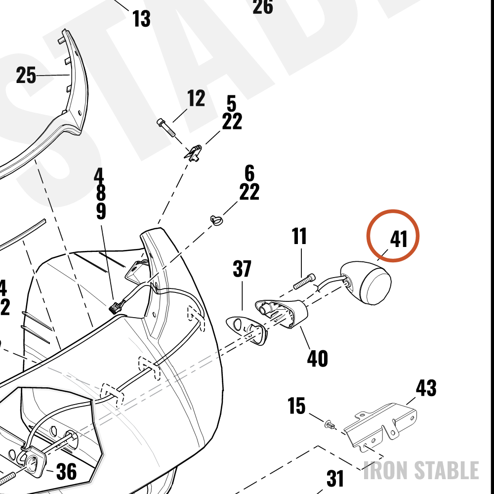 Harley-Davidson Turnsignal, Posn Lamp Assembly, Ambr