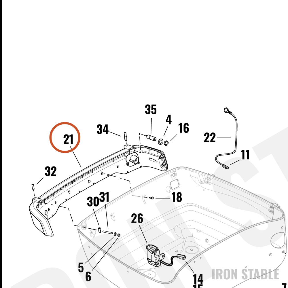 Harley-Davidson T-Pak Bezel Assembly, Dom