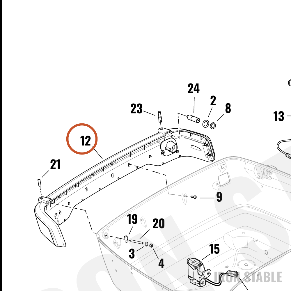 Harley-Davidson T-Pak Bezel Assembly, Dom