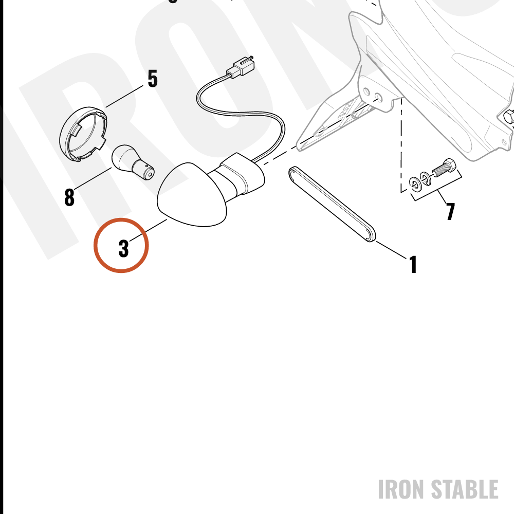 Harley-Davidson Turnsignal, Assembly, Rh/Rr