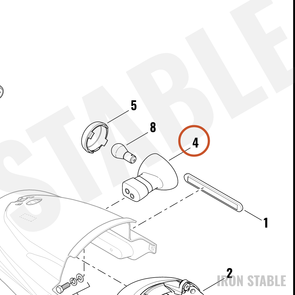 Harley-Davidson Turnsignal, Assembly, Lh/Rr