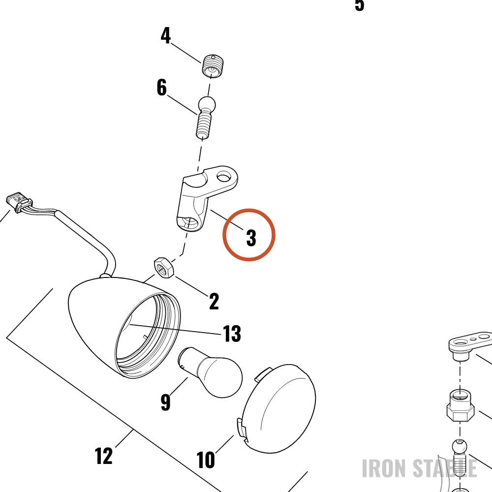 Harley-Davidson Turnsignal, Bracket, Rh, Mnt, Blac