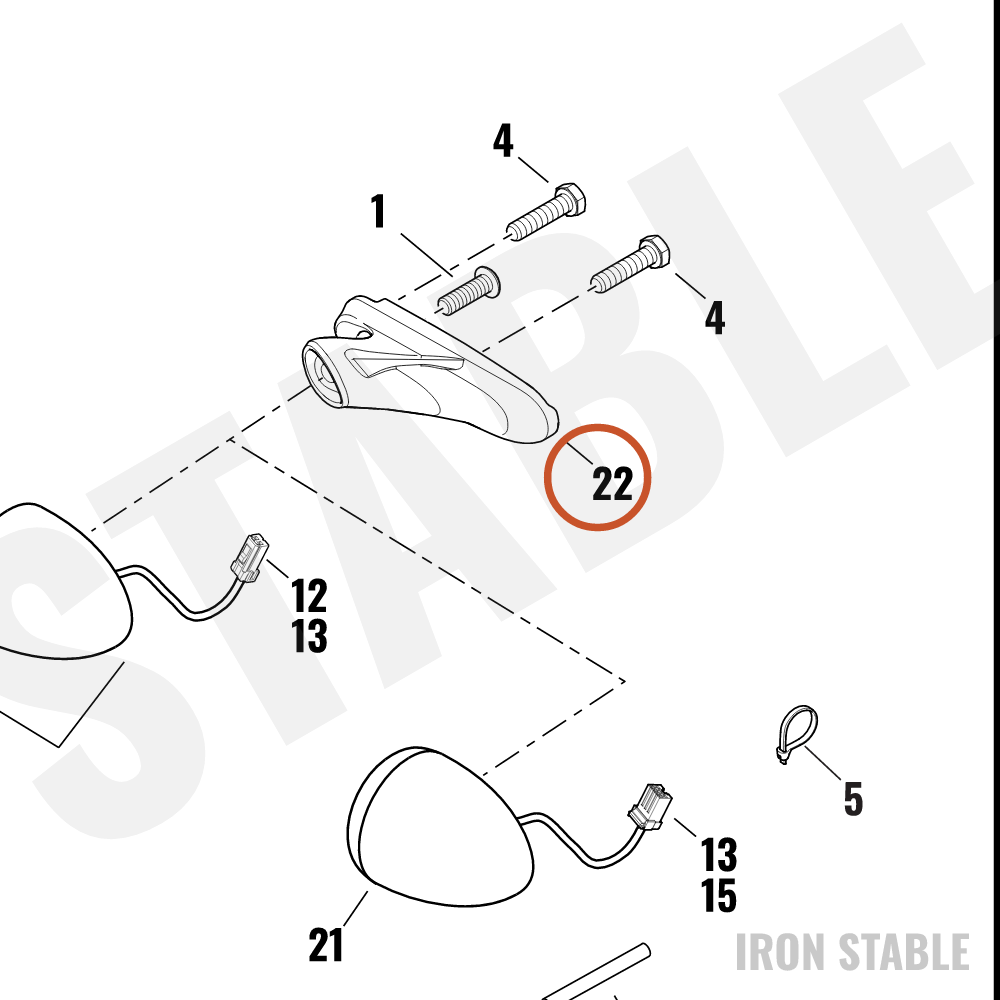 Harley-Davidson Turnsignal, Standoff, Black