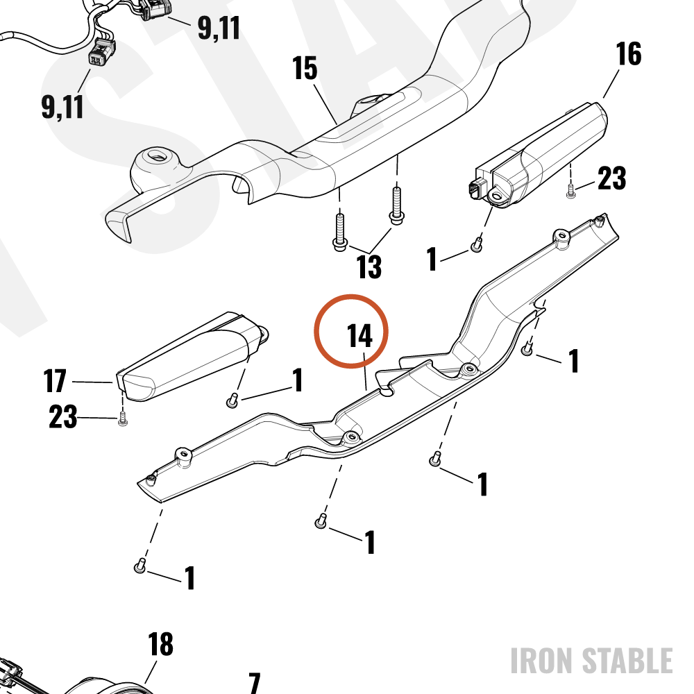 Harley-Davidson Turnsignal, Light Bar, Chrome, Fr