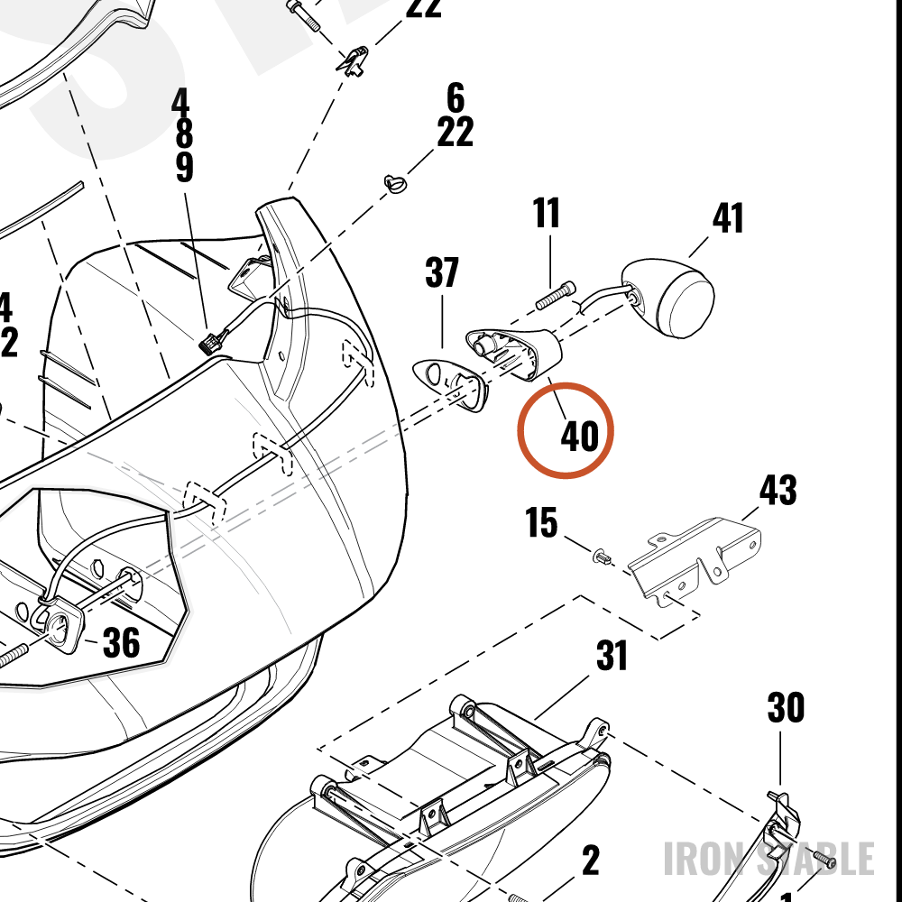 Harley-Davidson Turnsignal, Mount, Lh, Front, Blac