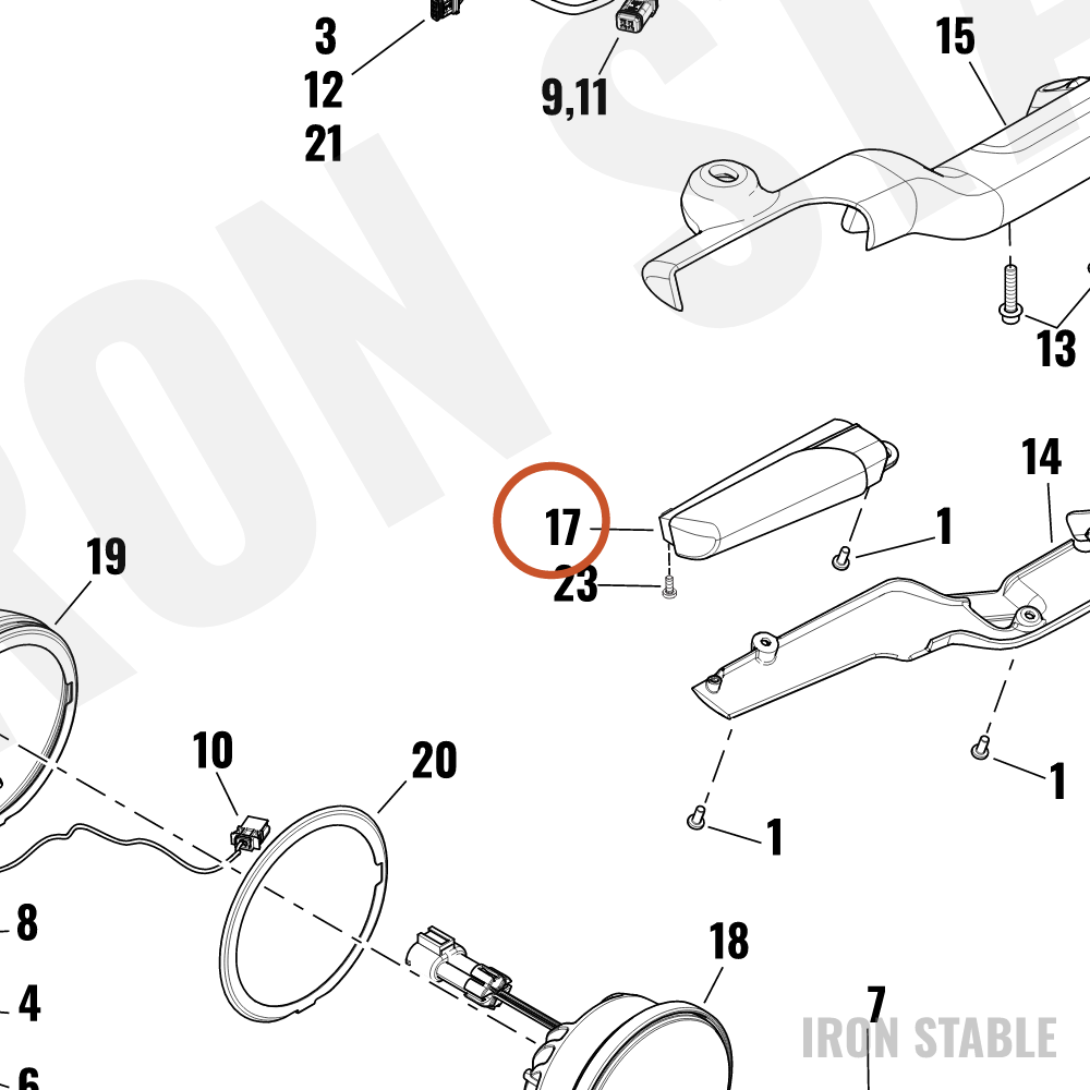 Harley-Davidson Turnsignal, Front Right, Rear Le