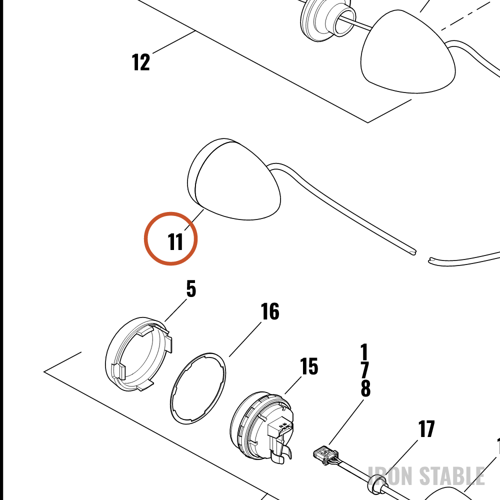 Harley-Davidson Turnsignal, Assembly, Led, Dl, Rr, Chrome