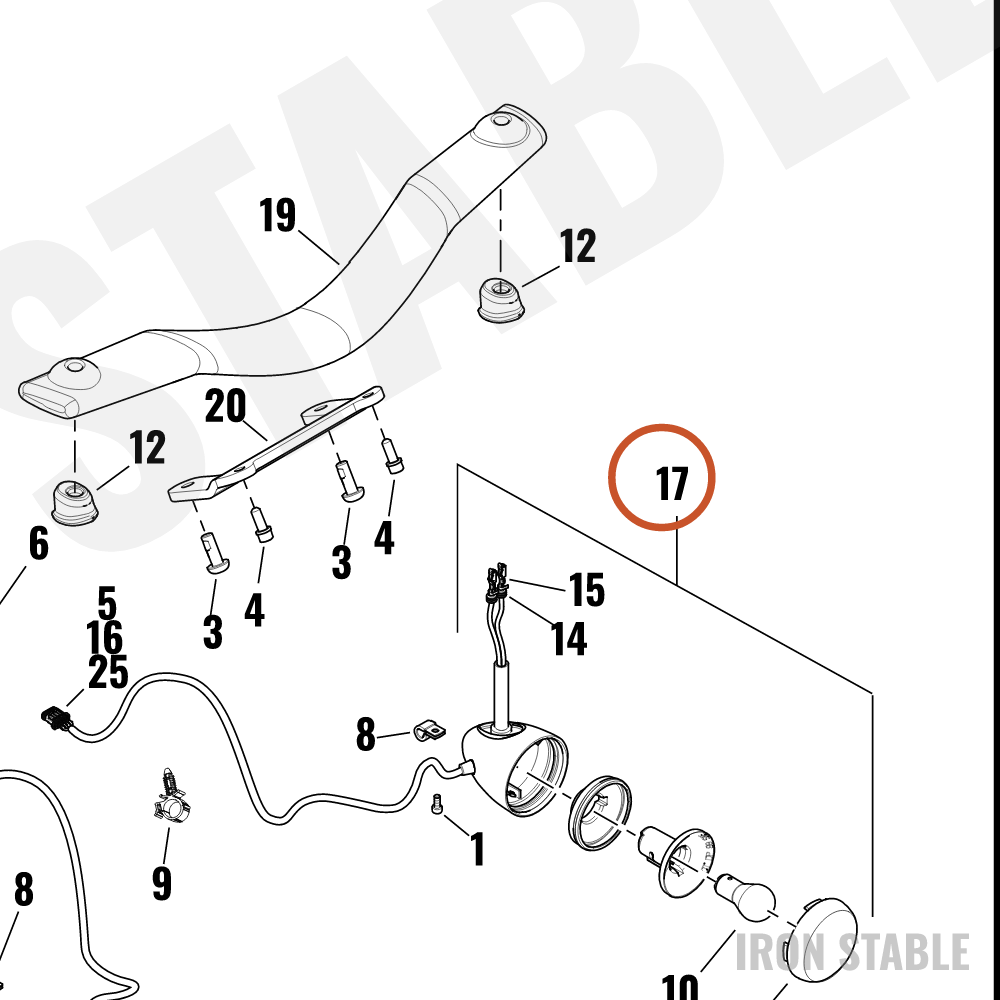 Harley-Davidson Turnsignal, Glsb, Front, Lh, Dom