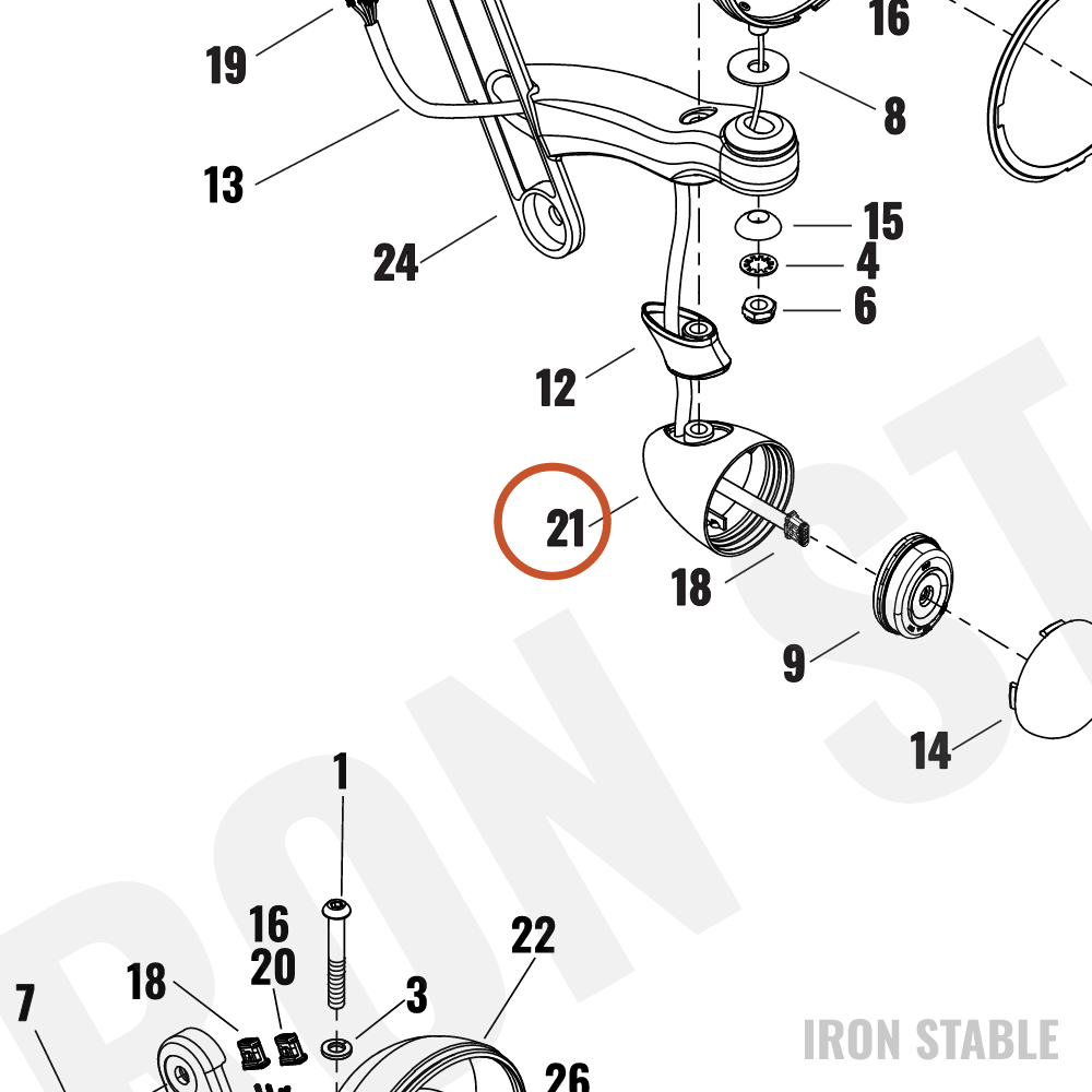 Harley-Davidson Turnsignal, Assembly, Amb Led, Fr, Gbl