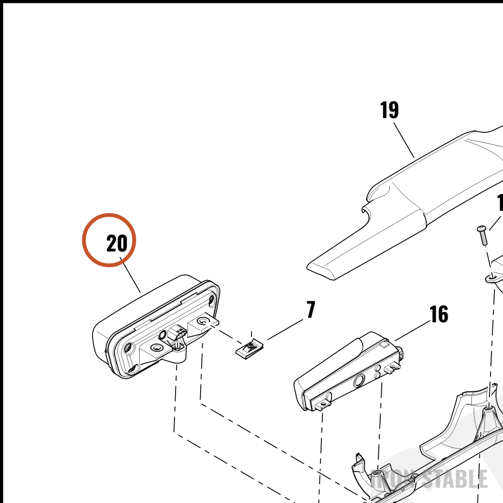 Harley-Davidson Taillight, Mdl, Red