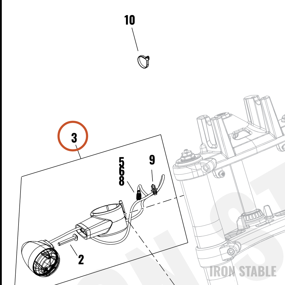 Harley-Davidson Turnsignal, Fr/Rh, Dom, 550