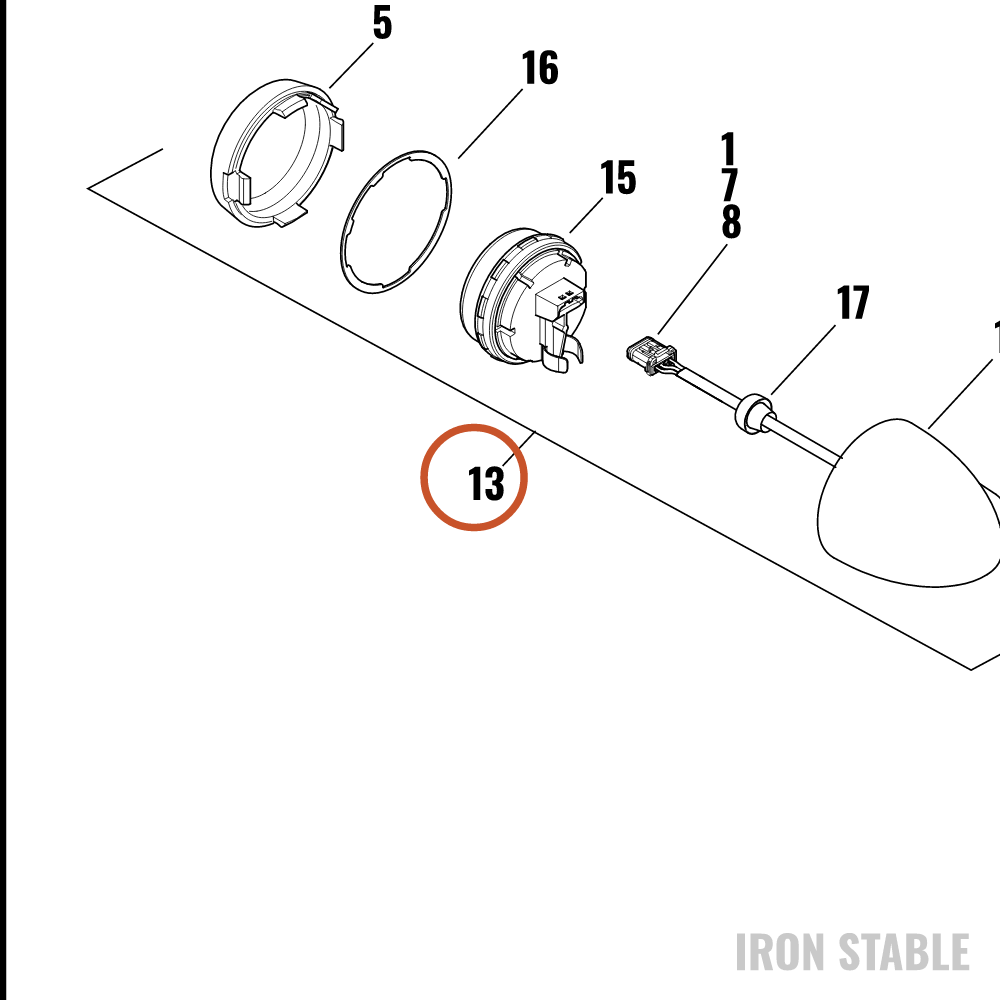 Harley-Davidson Turnsignal, Assembly, Led, Rr, Lh, Chrome