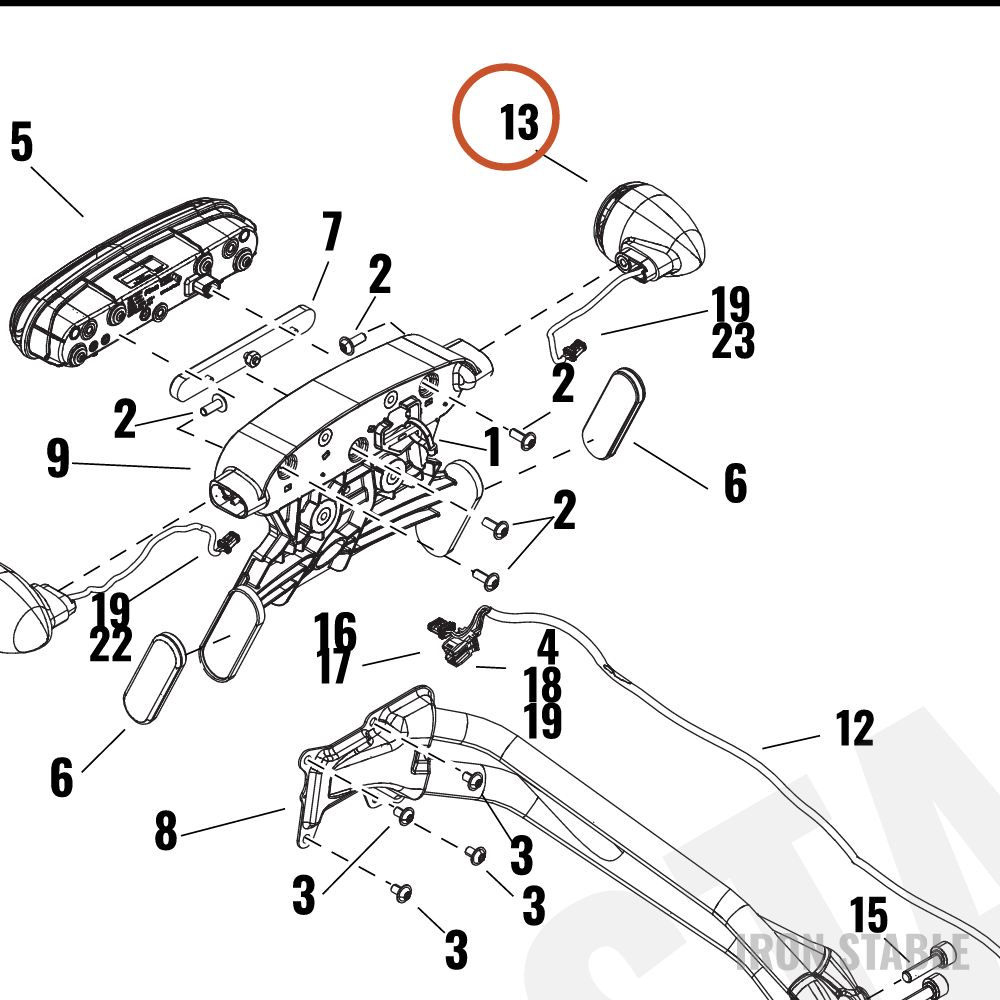 Harley-Davidson Turnsignal, Rr/Lh, World, 140