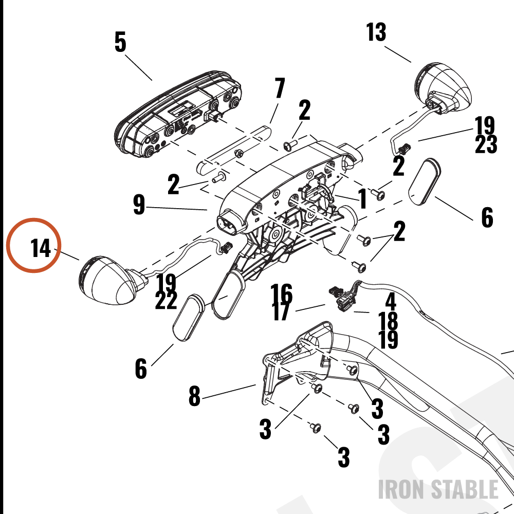 Harley-Davidson Turnsignal, Rr/Rh, World, 200