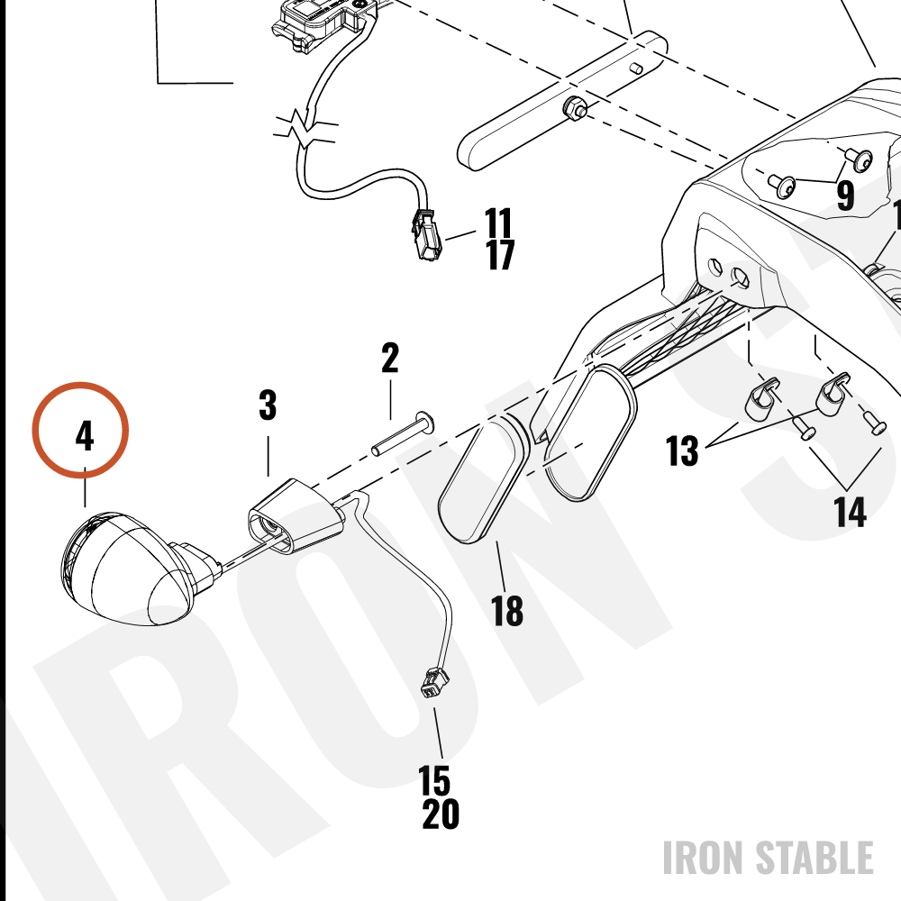 Harley-Davidson Turnsignal, Rr/Rh, World, 440