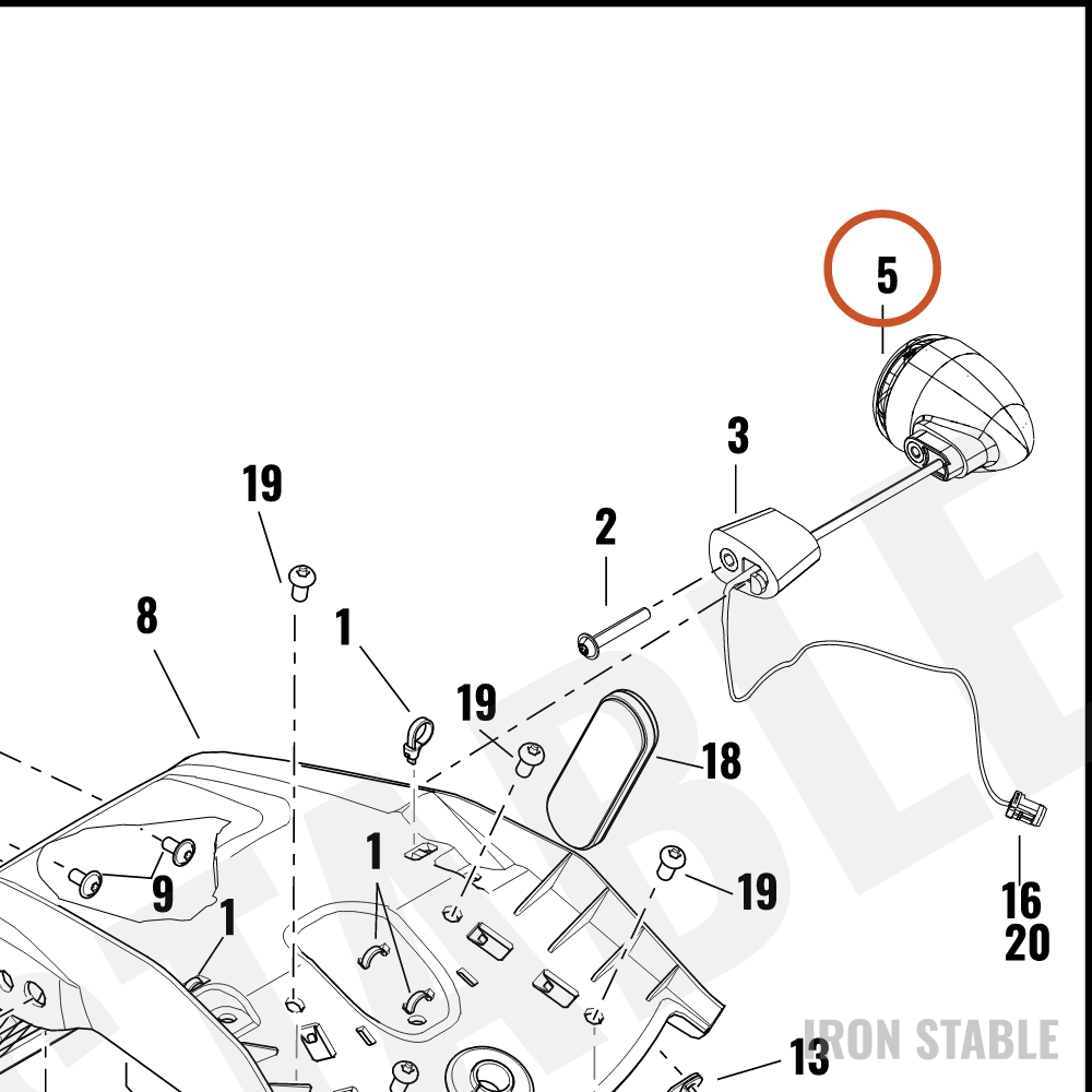 Harley-Davidson Turnsignal, Rr, Lh, World, 400