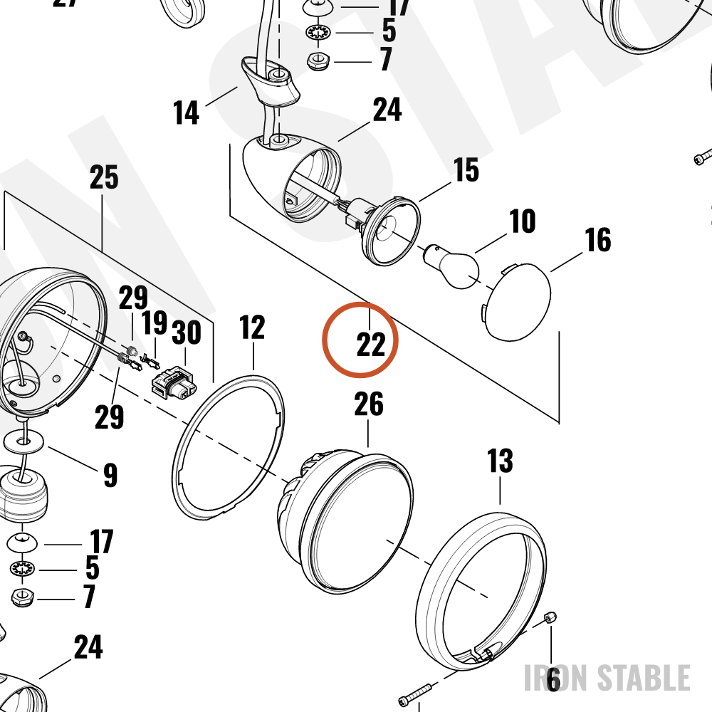 Harley-Davidson Turnsignal, Front, Blk, Smoked