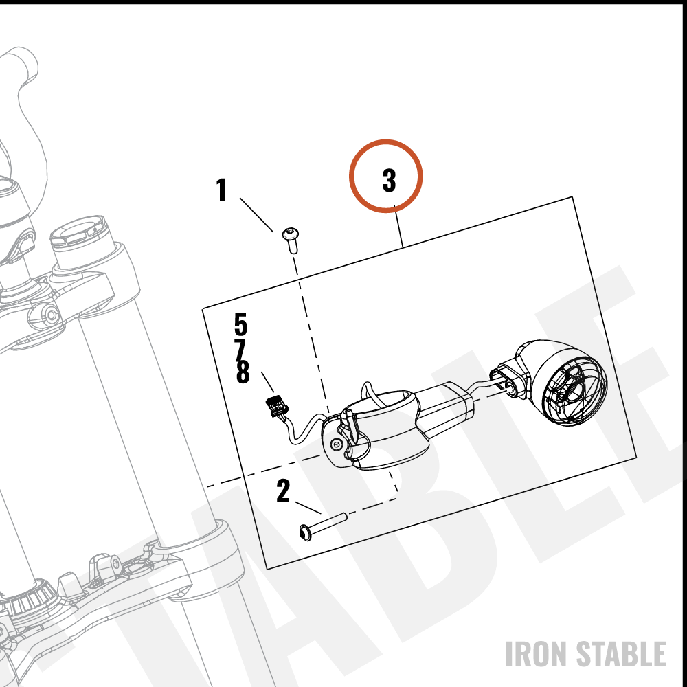Harley-Davidson Turnsignal, Fr/Lh, Dom, 330