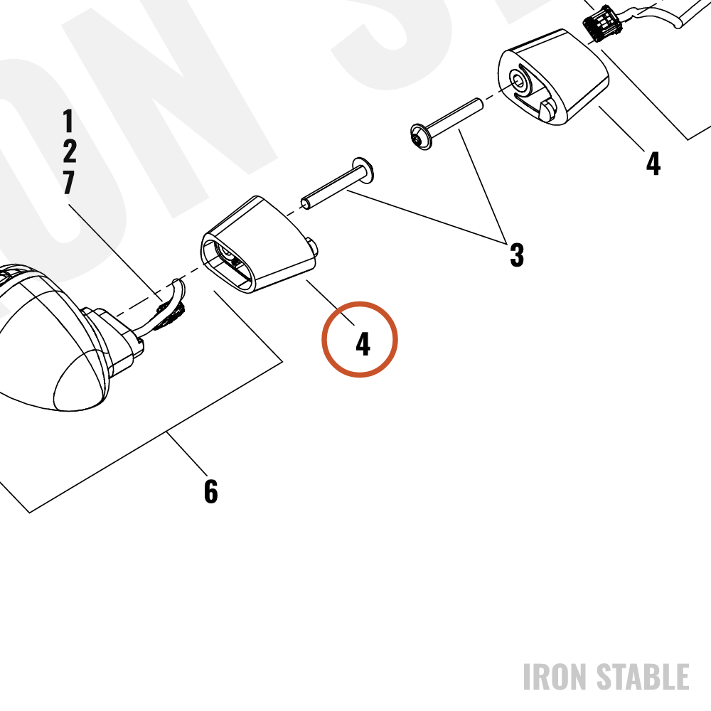 Harley-Davidson Turnsignal, Mount, Rear, 35.4 Mm