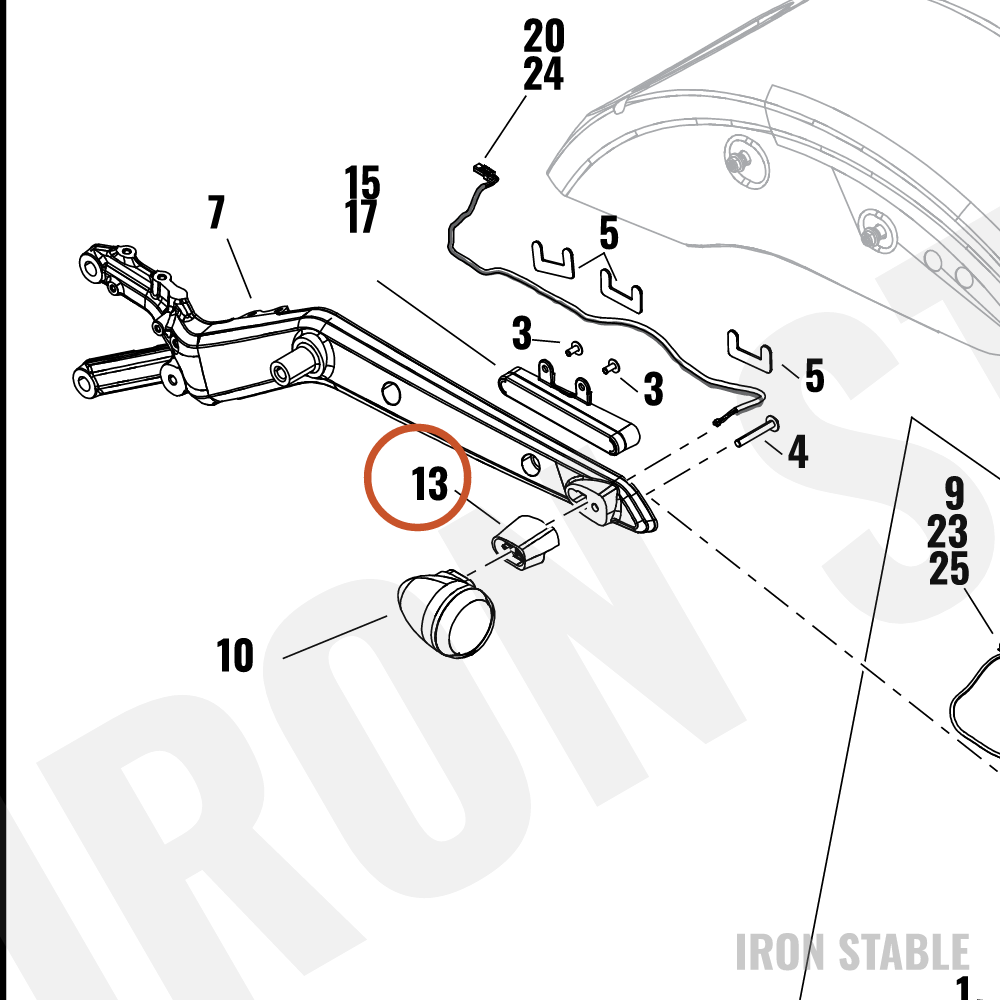 Harley-Davidson Turnsignal, Mount, Rear, 35.4 Mm,