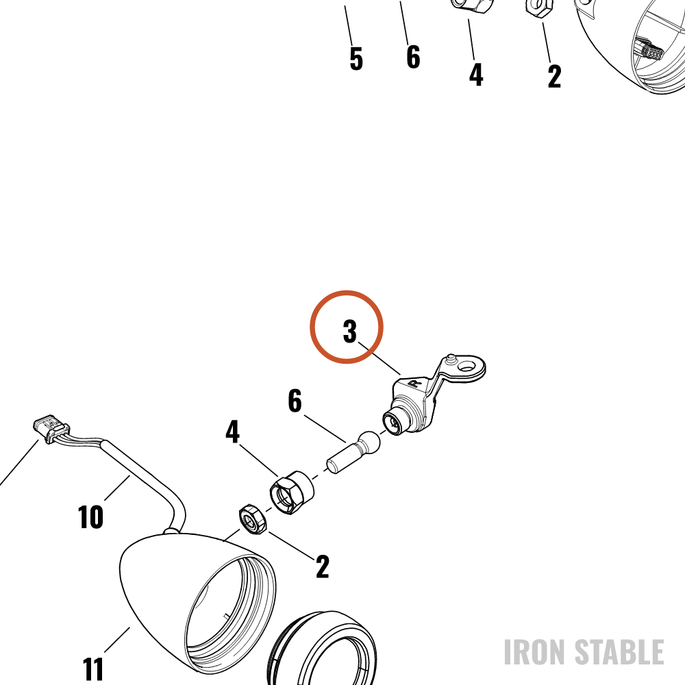 Harley-Davidson Turnsignal, Bracket, Rh, Blk Zinc
