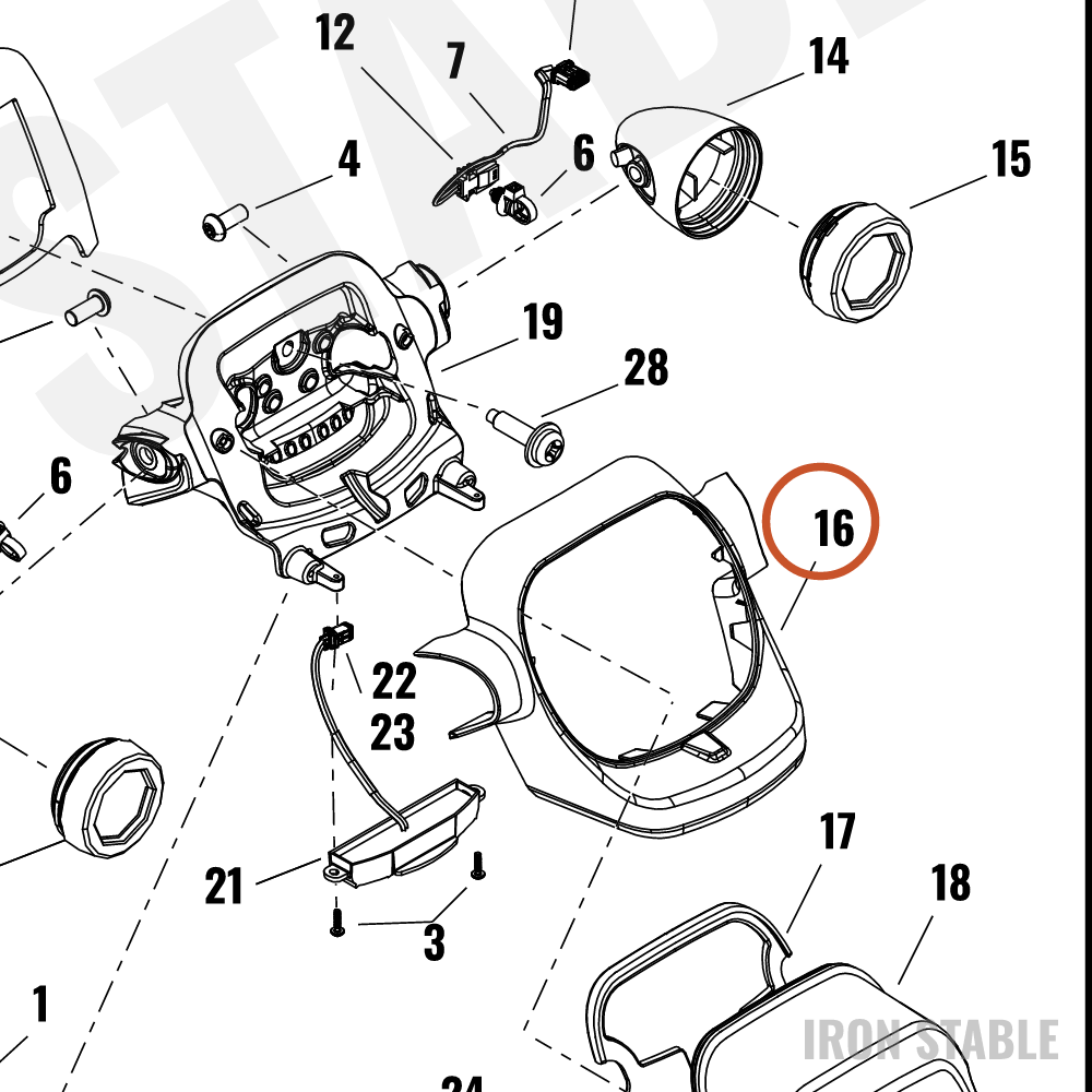 Harley-Davidson Housing, Tl, Chrome, Ltbar/Lpm/Ts