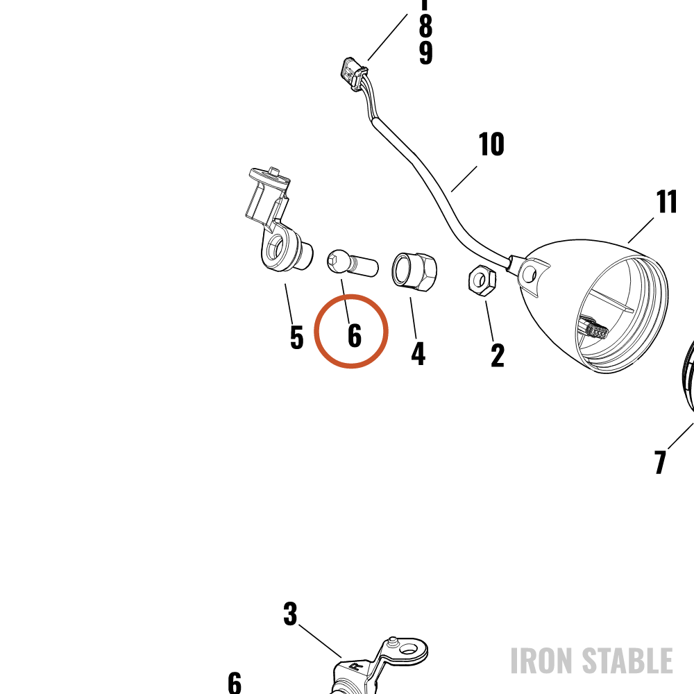 Harley-Davidson Turnsignal, Ball Stud, Mounting