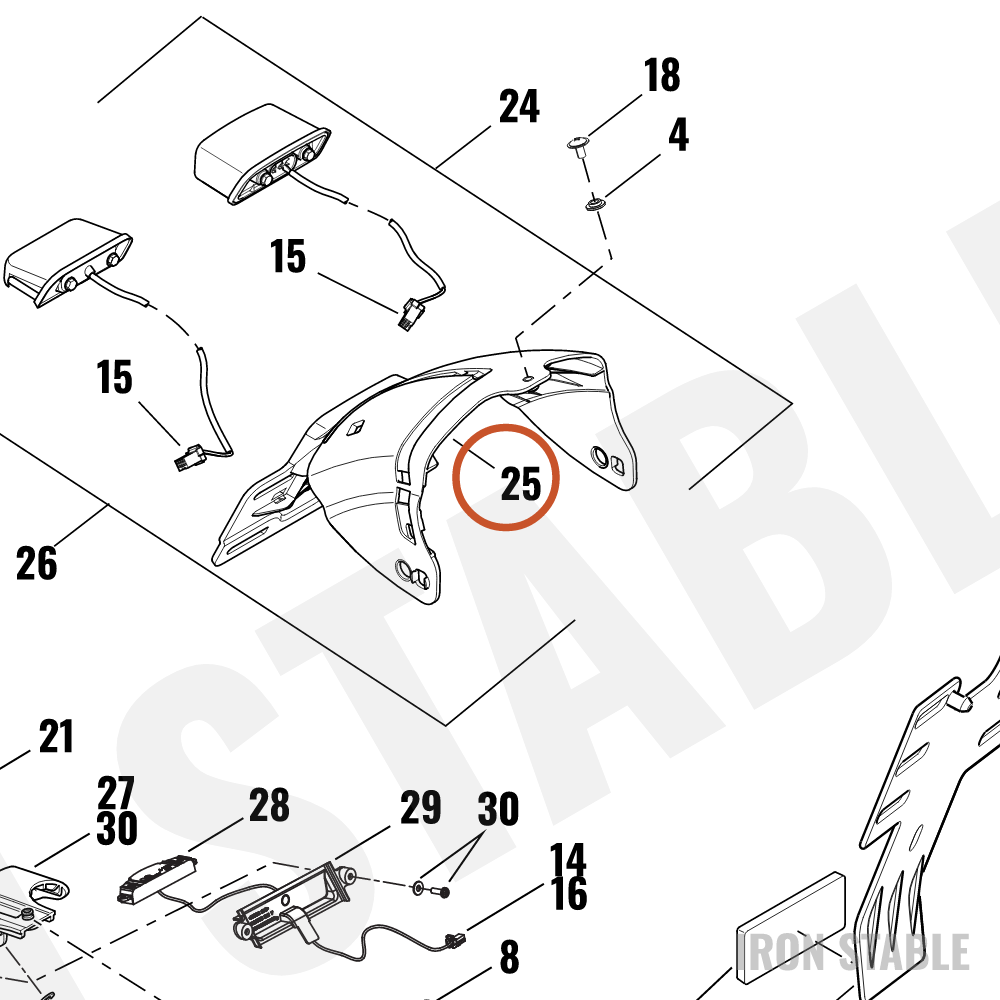Harley-Davidson Bracket, Cntr-Mnt Lic'se Plt(Po