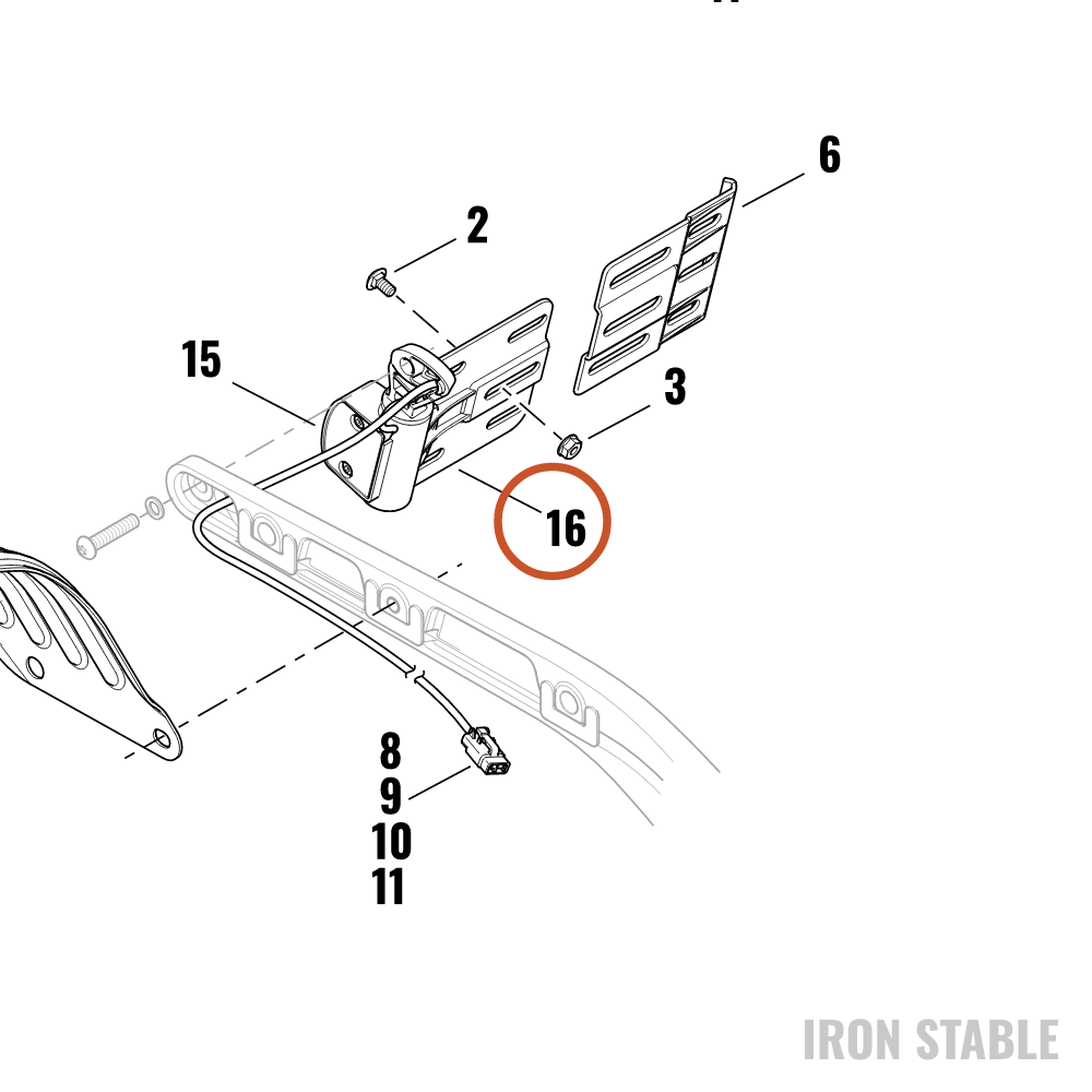Harley-Davidson Bracket, Sidemnt, Lic'se Plt