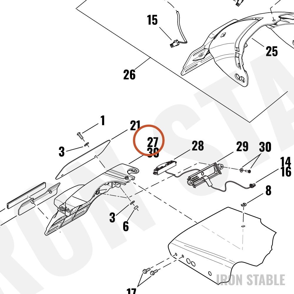 Harley-Davidson Bracket, T'lamp/Lic'se Plt