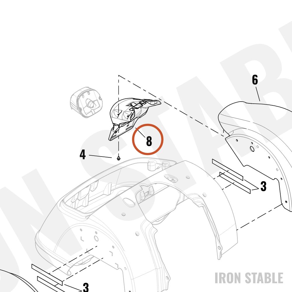 Harley-Davidson Bracket, T'lamp/Lic'se Plt