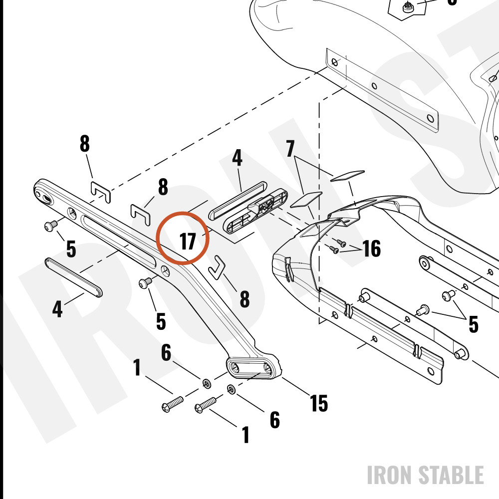 Harley-Davidson Bracket, Refl Mt, Center, Assembly