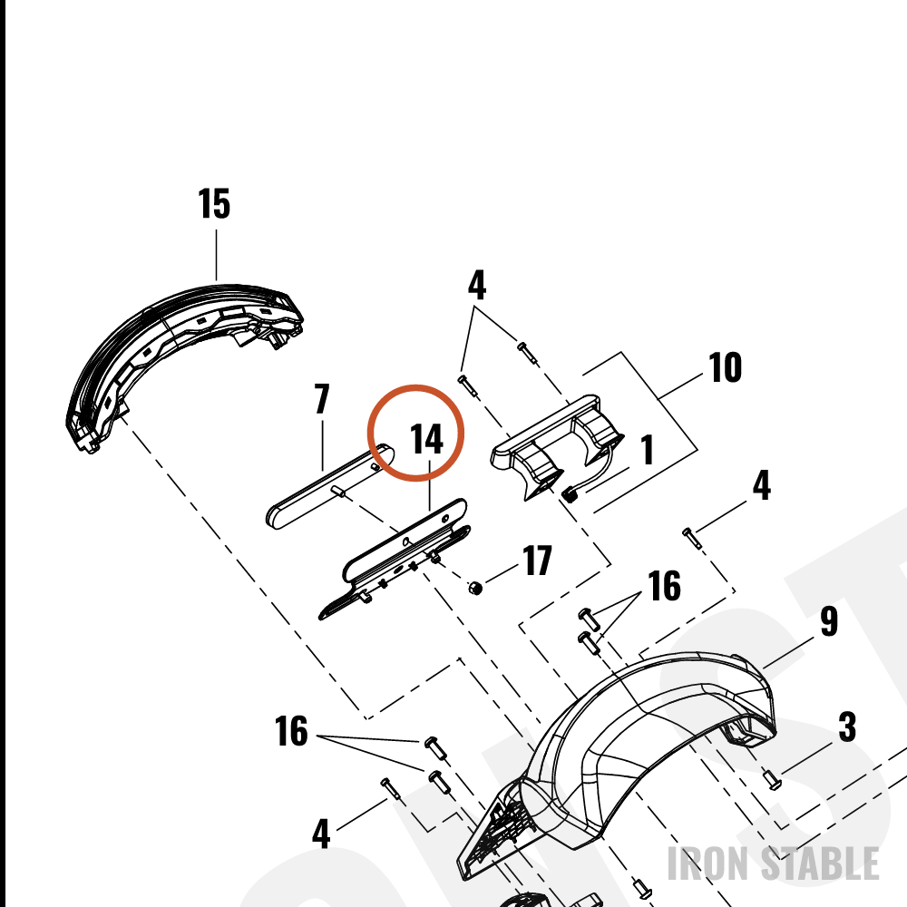 Harley-Davidson Bracket, Refl Mt, Center