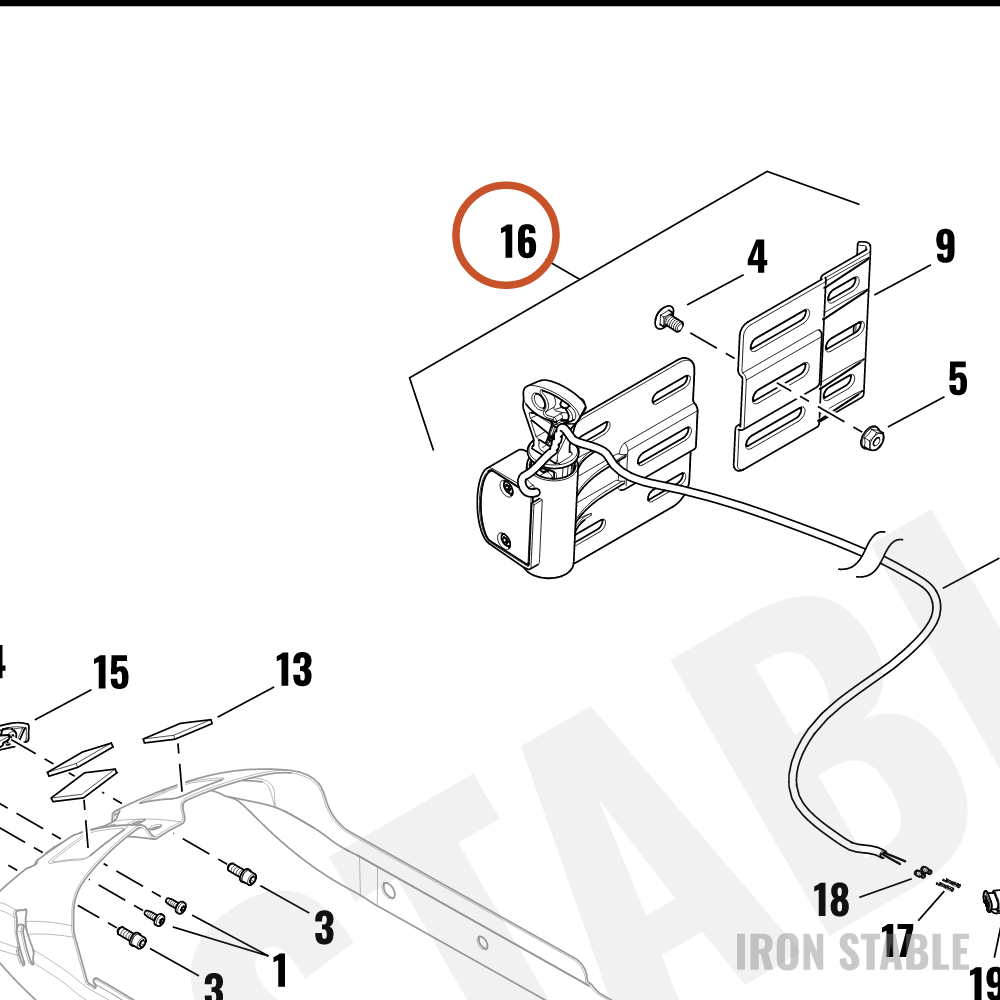 Harley-Davidson Bracket, Lic Pl, Side Mount, Dom