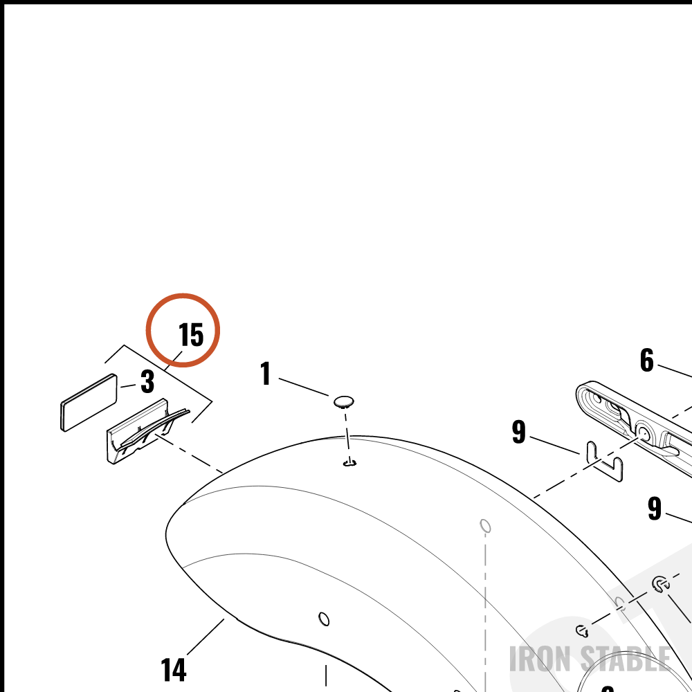 Harley-Davidson Bracket, Refl Mt, Center, Assembly