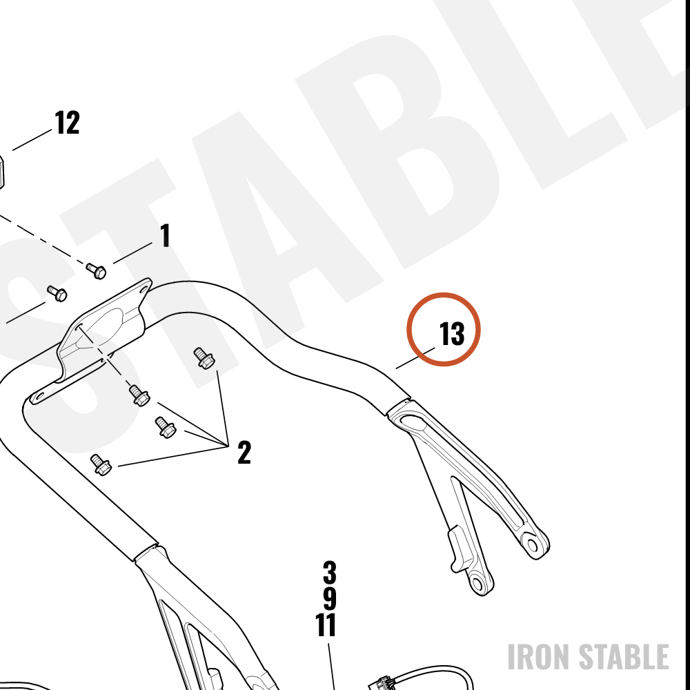 Harley-Davidson Holder, Lic Pl, Frame, Axle Mounting