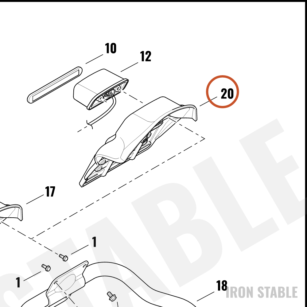 Harley-Davidson Holder, Lic Pl, Molded, Can