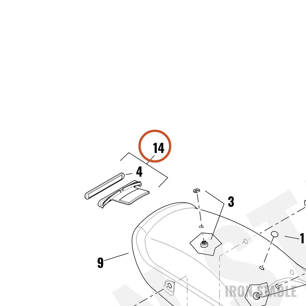 Harley-Davidson Bracket, Refl Mt, Center, Assembly