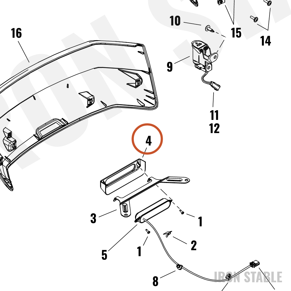 Harley-Davidson Bracket, Lic Pl, Light Cover
