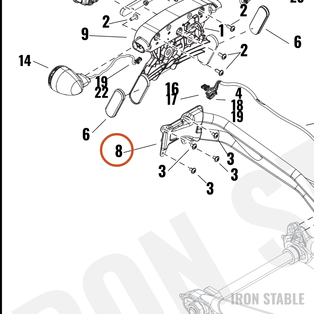 Harley-Davidson Bracket, Lic Pl, Lpm Arm, Sgl Side, S